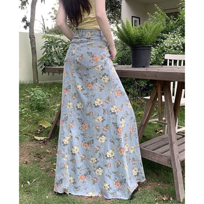 Skirt/ビンテージフラワーデニムスカート ST/No.22268