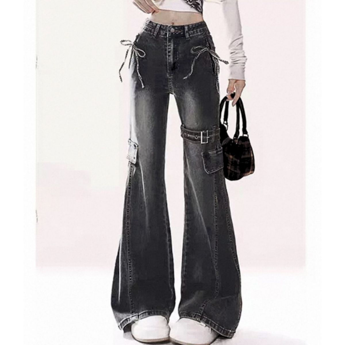 Pants/ベルトデザインフレアデニムパンツ ST/No.22269