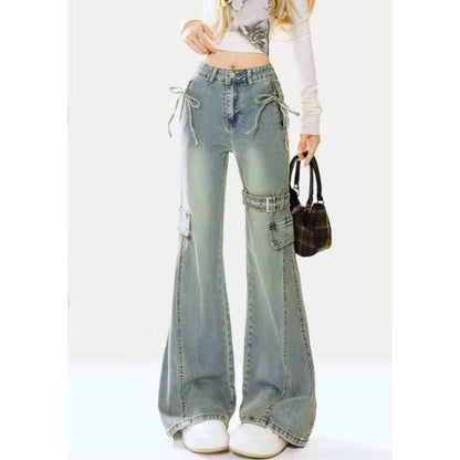 Pants/ベルトデザインフレアデニムパンツ ST/No.22269