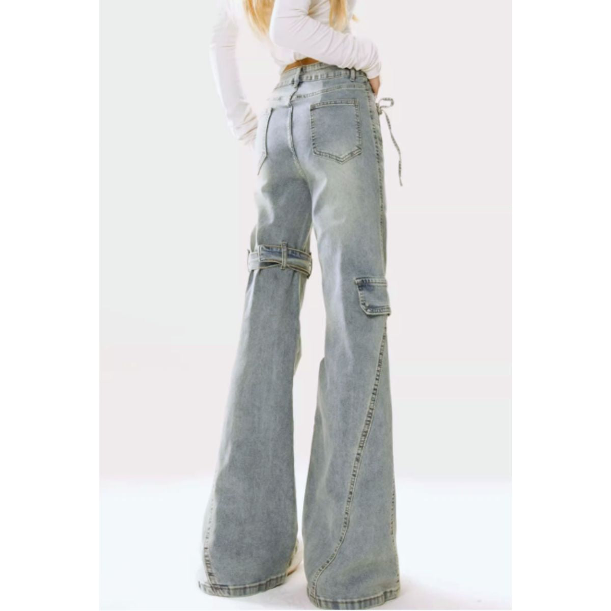 Pants/ベルトデザインフレアデニムパンツ ST/No.22269