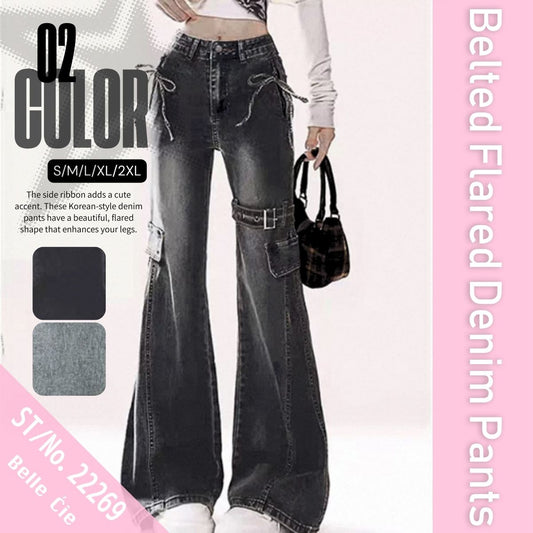 Pants/ベルトデザインフレアデニムパンツ ST/No.22269