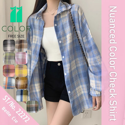 Shirts/ニュアンスカラーチェックシャツ ST/No.22272