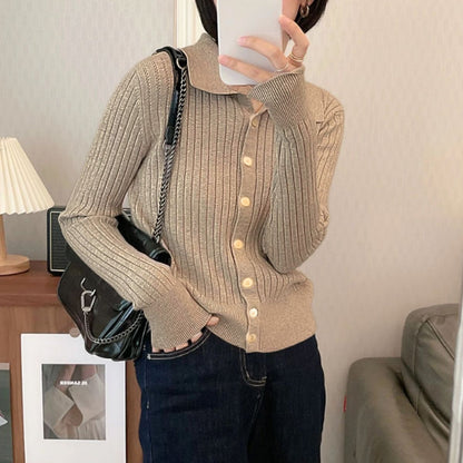 Knit/ポロ襟リブニットカーデ ST/No.22277