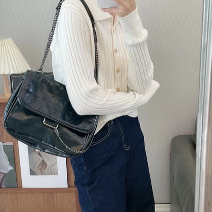 Knit/ポロ襟リブニットカーデ ST/No.22277