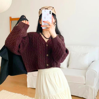 Knit/ケーブル編みショートカーディガン ST/No.22278