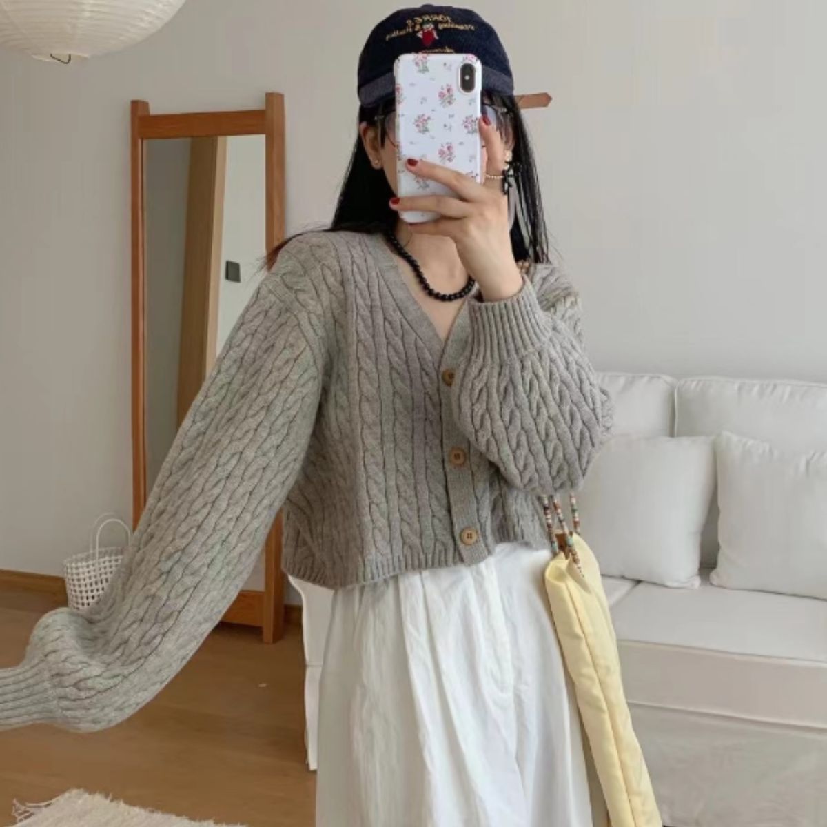 Knit/ケーブル編みショートカーディガン ST/No.22278