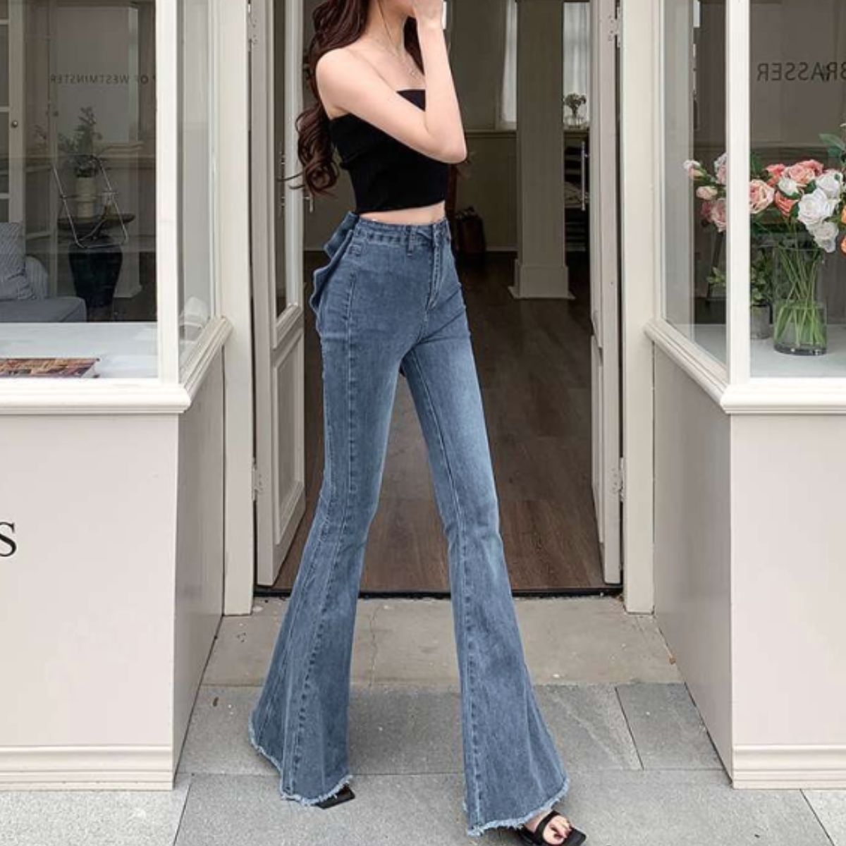 Pants/バックリボンフレアデニム ST/No.22293