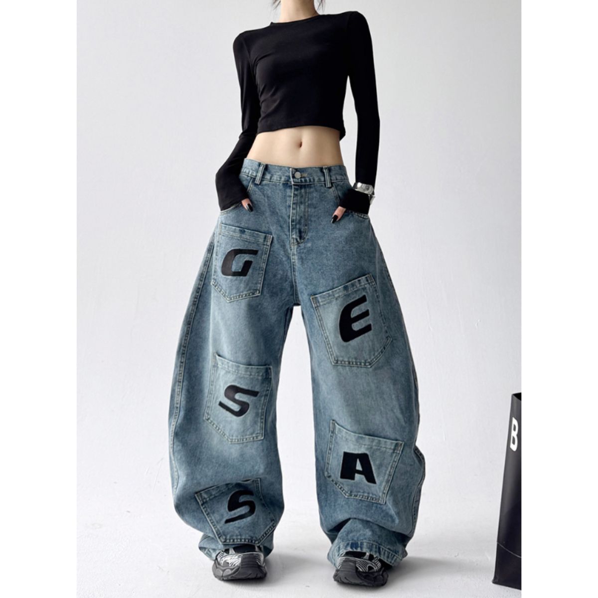 Pants/英字パッチワイドデニムパンツ ST/No.22297