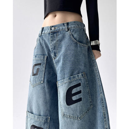 Pants/英字パッチワイドデニムパンツ ST/No.22297