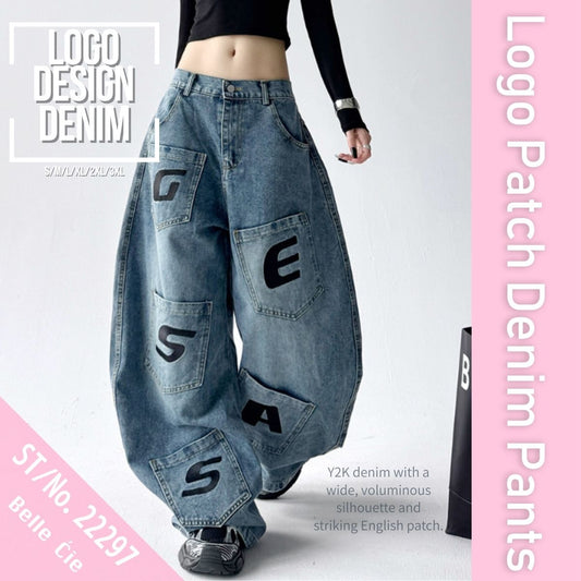 Pants/英字パッチワイドデニムパンツ ST/No.22297