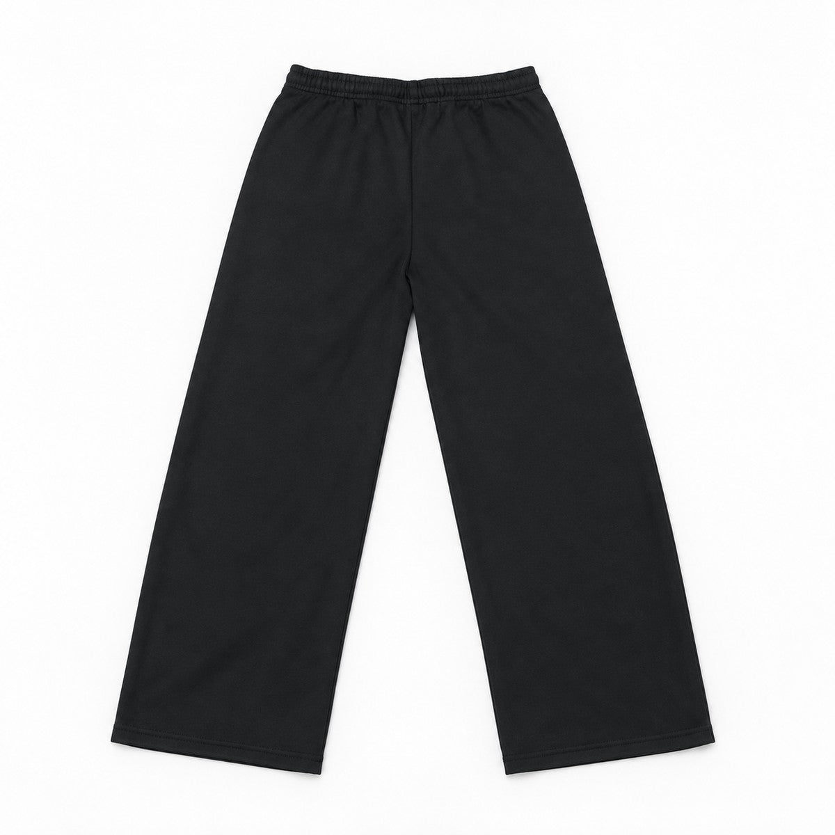 ワイドスウェットパンツ バレルレッグ 裏毛 ウエストゴム 大きいサイズ レディース Belle Cie ST/No.22302 ブラック 実物撮影 背面