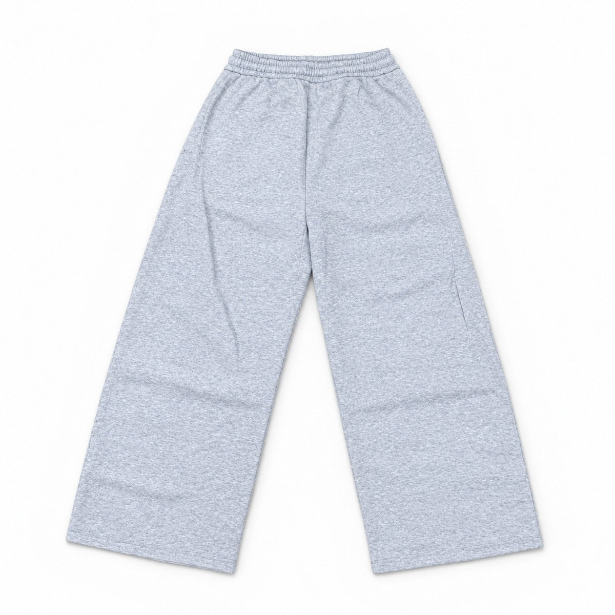 ワイドスウェットパンツ バレルレッグ 裏毛 ウエストゴム 大きいサイズ レディース Belle Cie ST/No.22302 グレー 実物撮影 背面