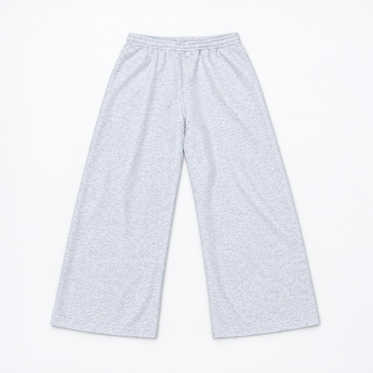 ワイドスウェットパンツ バレルレッグ 裏毛 ウエストゴム 大きいサイズ レディース Belle Cie ST/No.22302 ライトグレー 実物撮影 背面