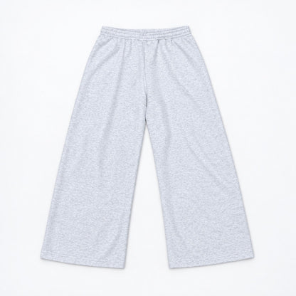 ワイドスウェットパンツ バレルレッグ 裏毛 ウエストゴム 大きいサイズ レディース Belle Cie ST/No.22302 ライトグレー 実物撮影 背面