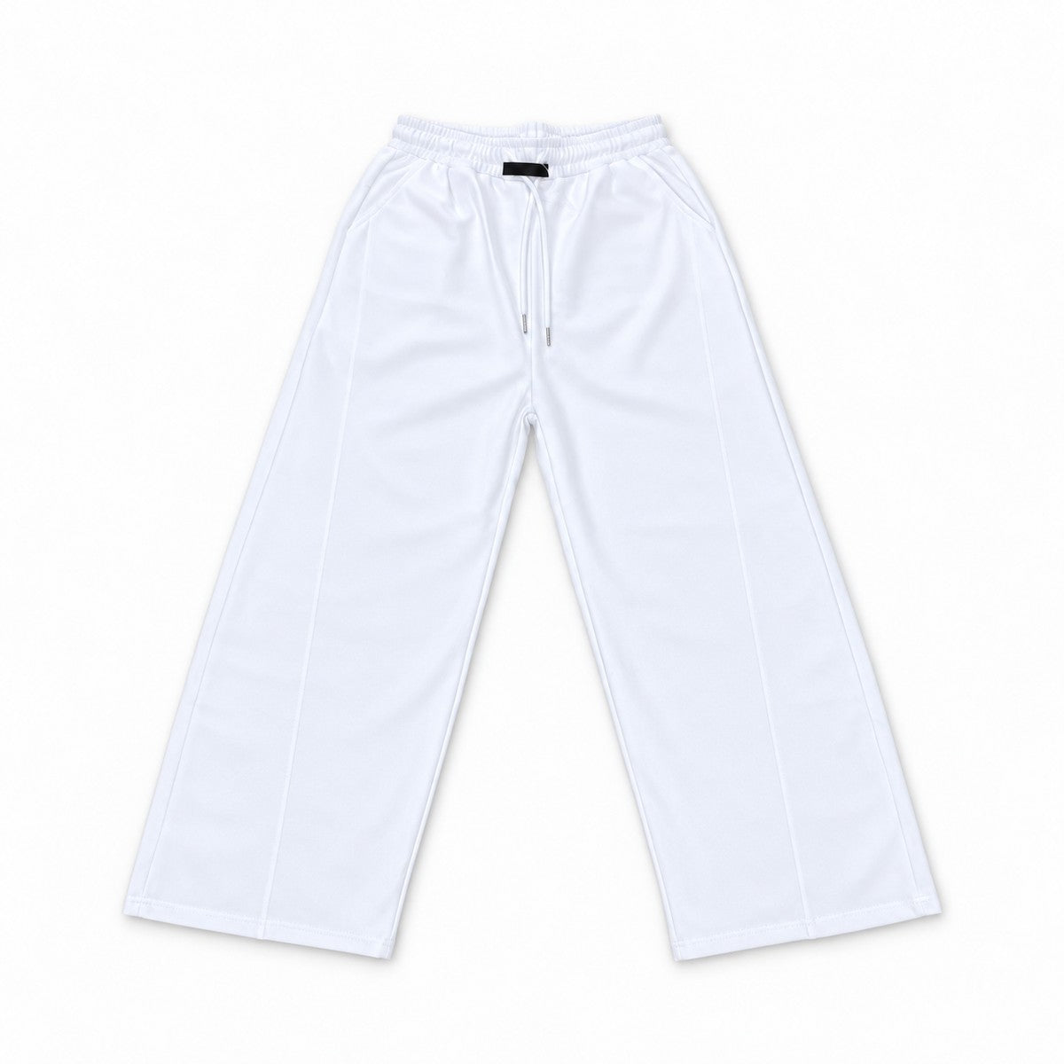 ワイドスウェットパンツ バレルレッグ 裏毛 ウエストゴム 大きいサイズ レディース Belle Cie ST/No.22302 ホワイト 実物撮影 正面