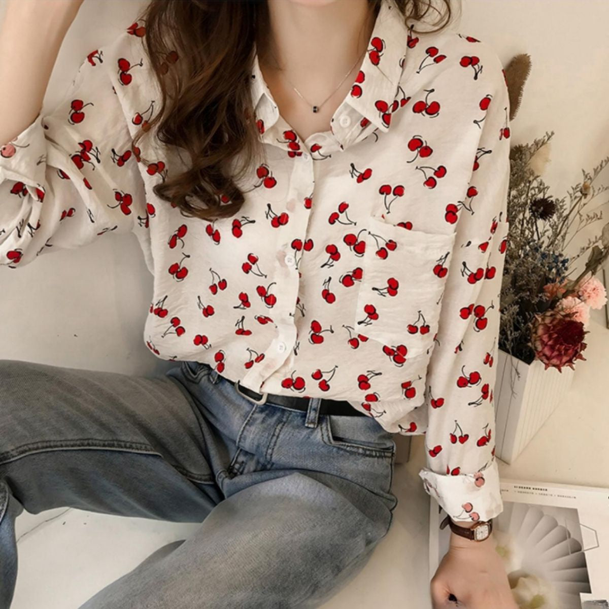 Shirts/チェリー総柄シャツ ST/No.22313