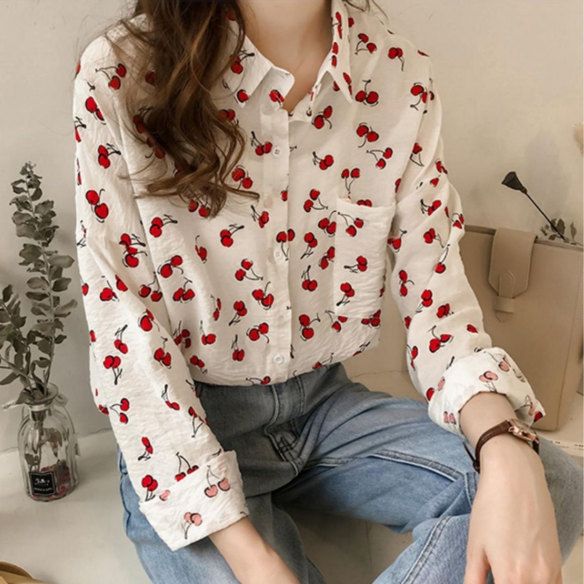 Shirts/チェリー総柄シャツ ST/No.22313