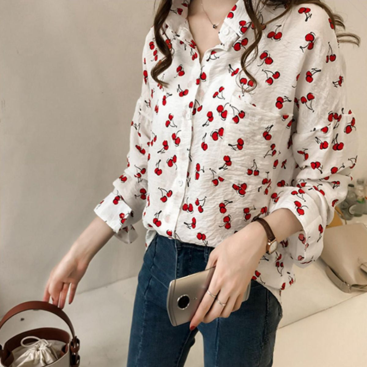 Shirts/チェリー総柄シャツ ST/No.22313