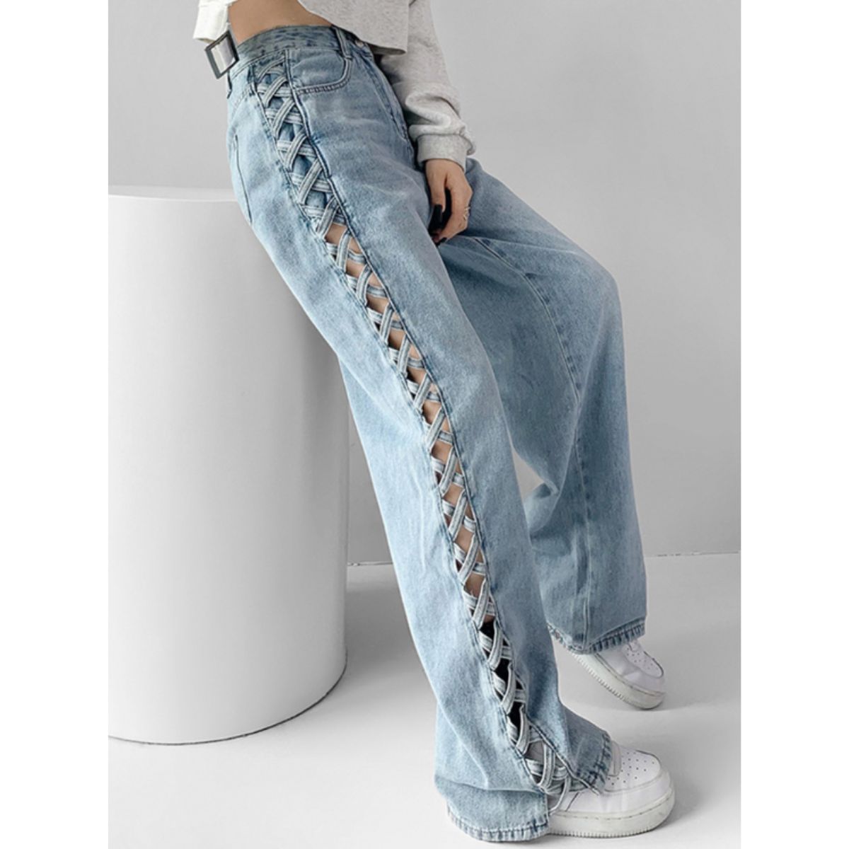 Pants/サイド編みデニムパンツ ST/No.22314