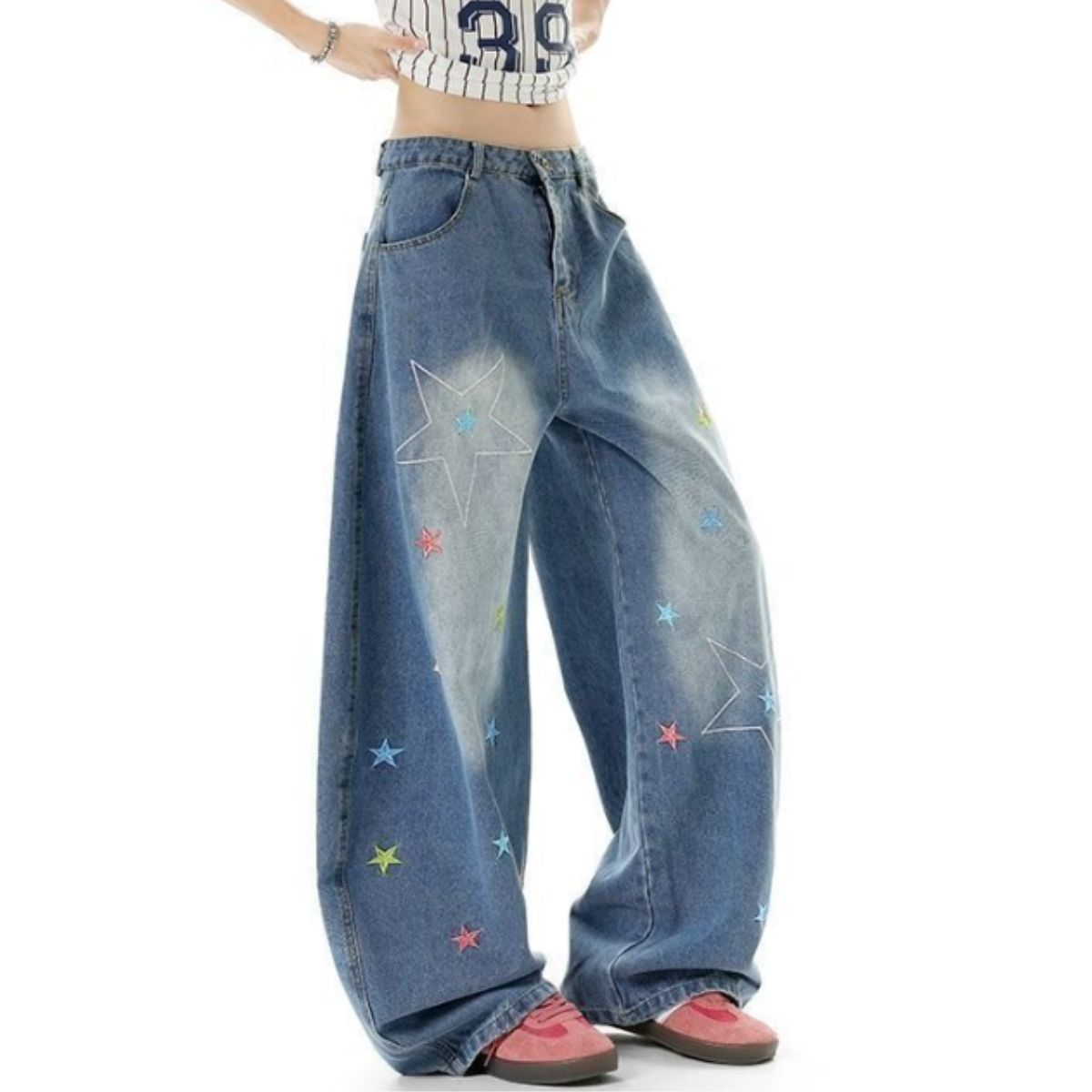 Pants/スター刺繍デニムパンツ ST/No.22315