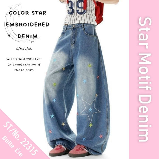 Pants/スター刺繍デニムパンツ ST/No.22315