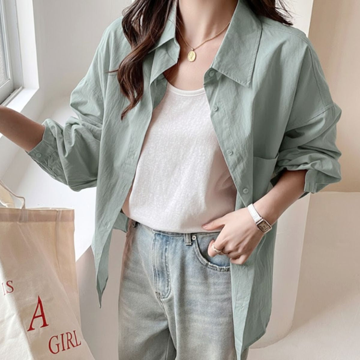 Shirts/オーバーサイズカラーシャツ ST/No.22317