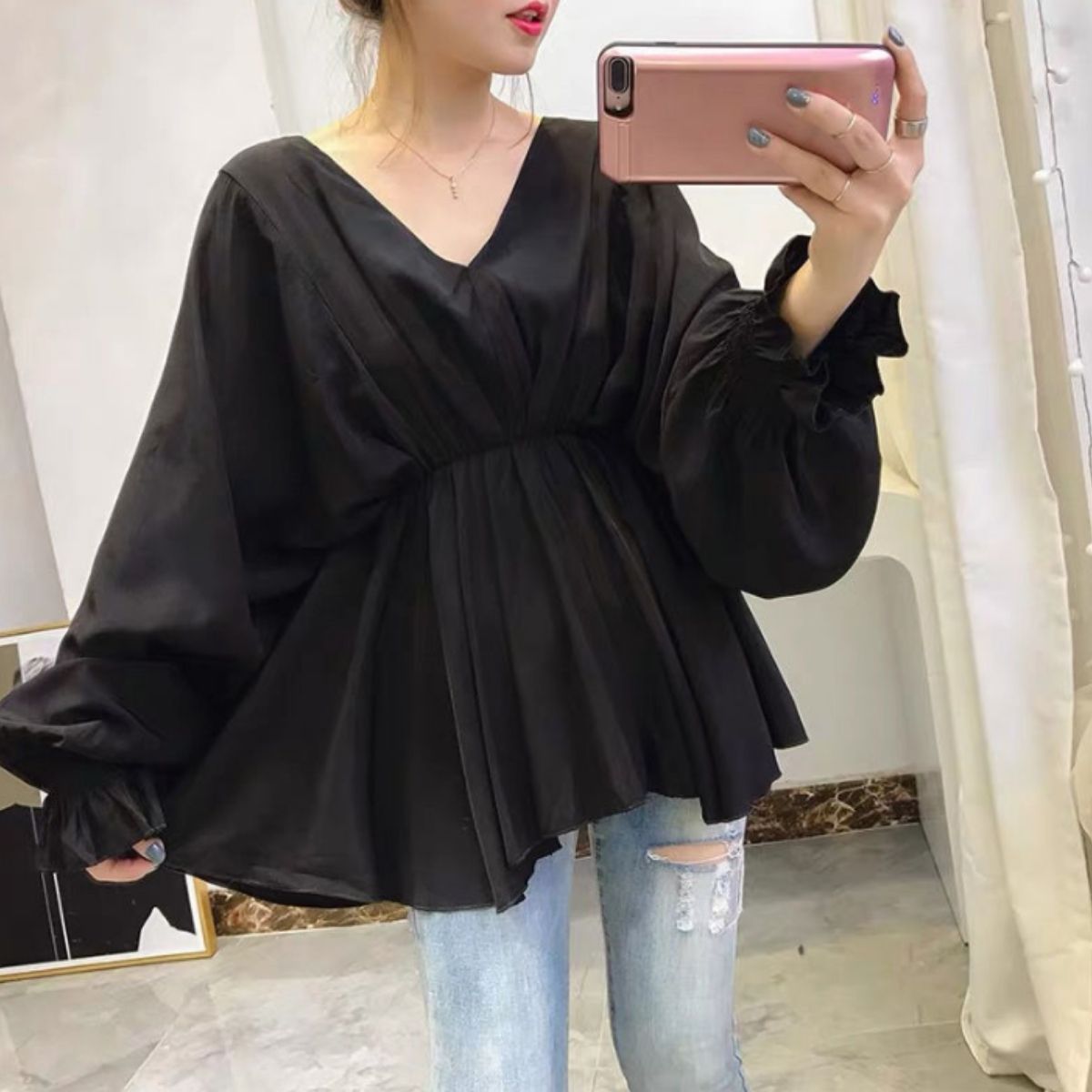 Blouse/ペプラムフレアブラウス ST/No.22319