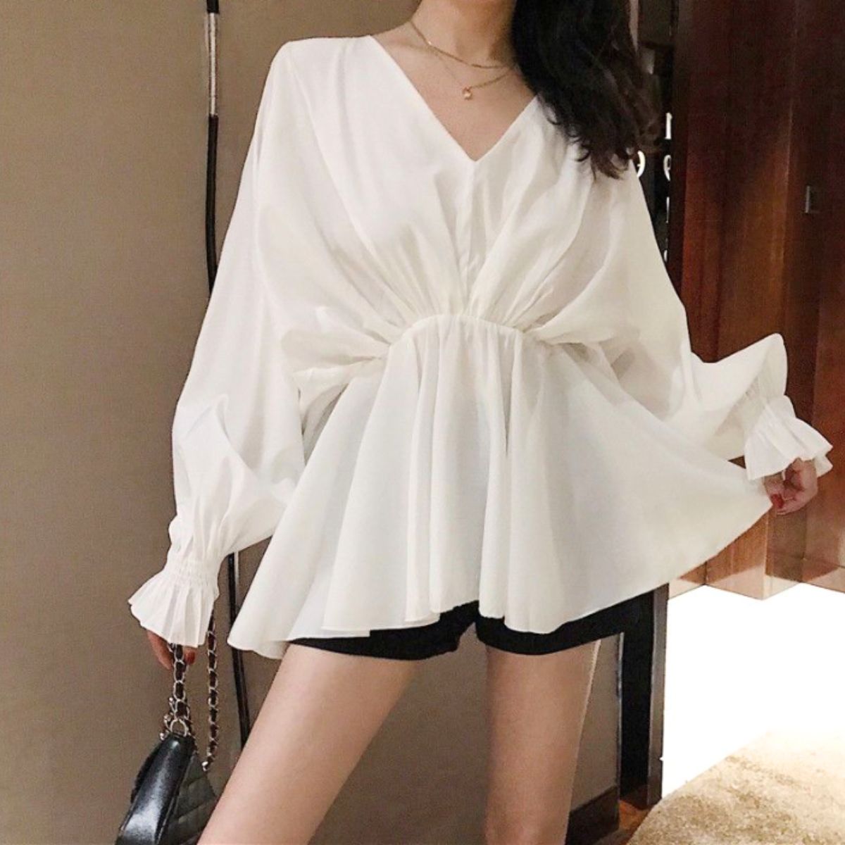 Blouse/ペプラムフレアブラウス ST/No.22319