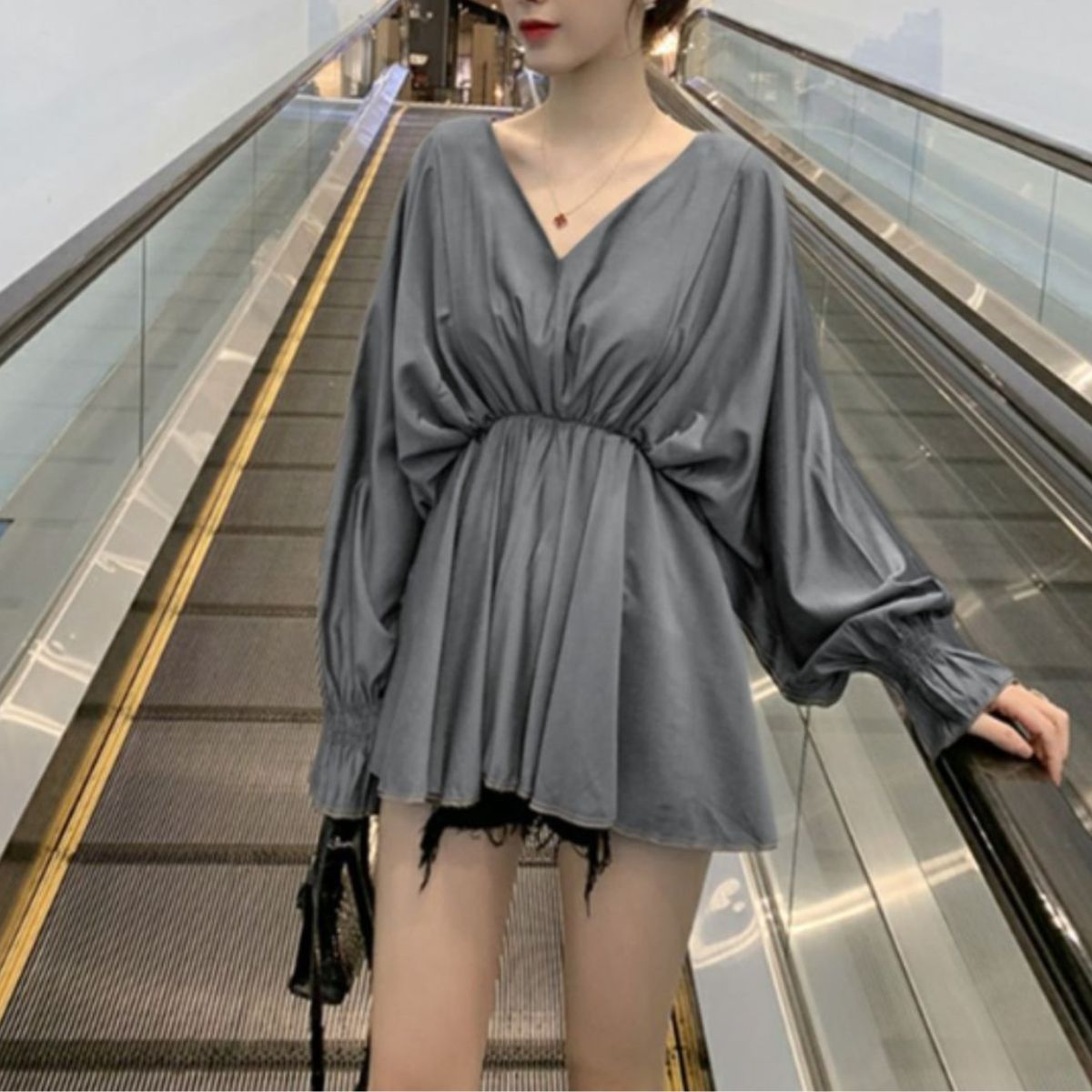 Blouse/ペプラムフレアブラウス ST/No.22319