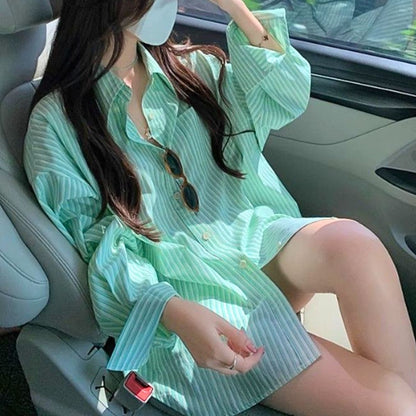 Shirts/ストライプオーバーサイズシャツ ST/No.22322