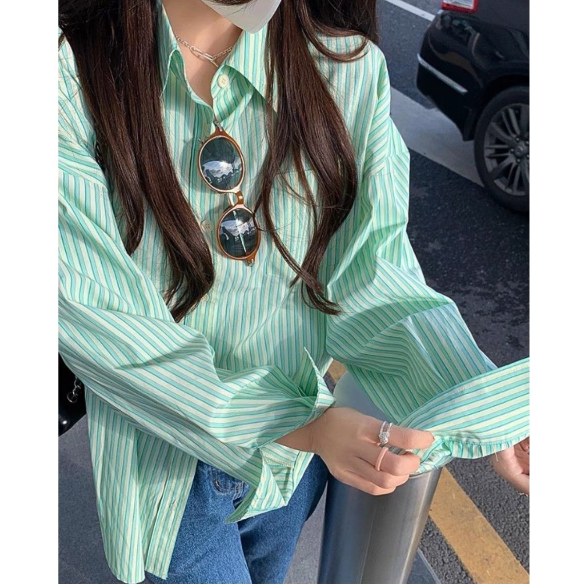 Shirts/ストライプオーバーサイズシャツ ST/No.22322