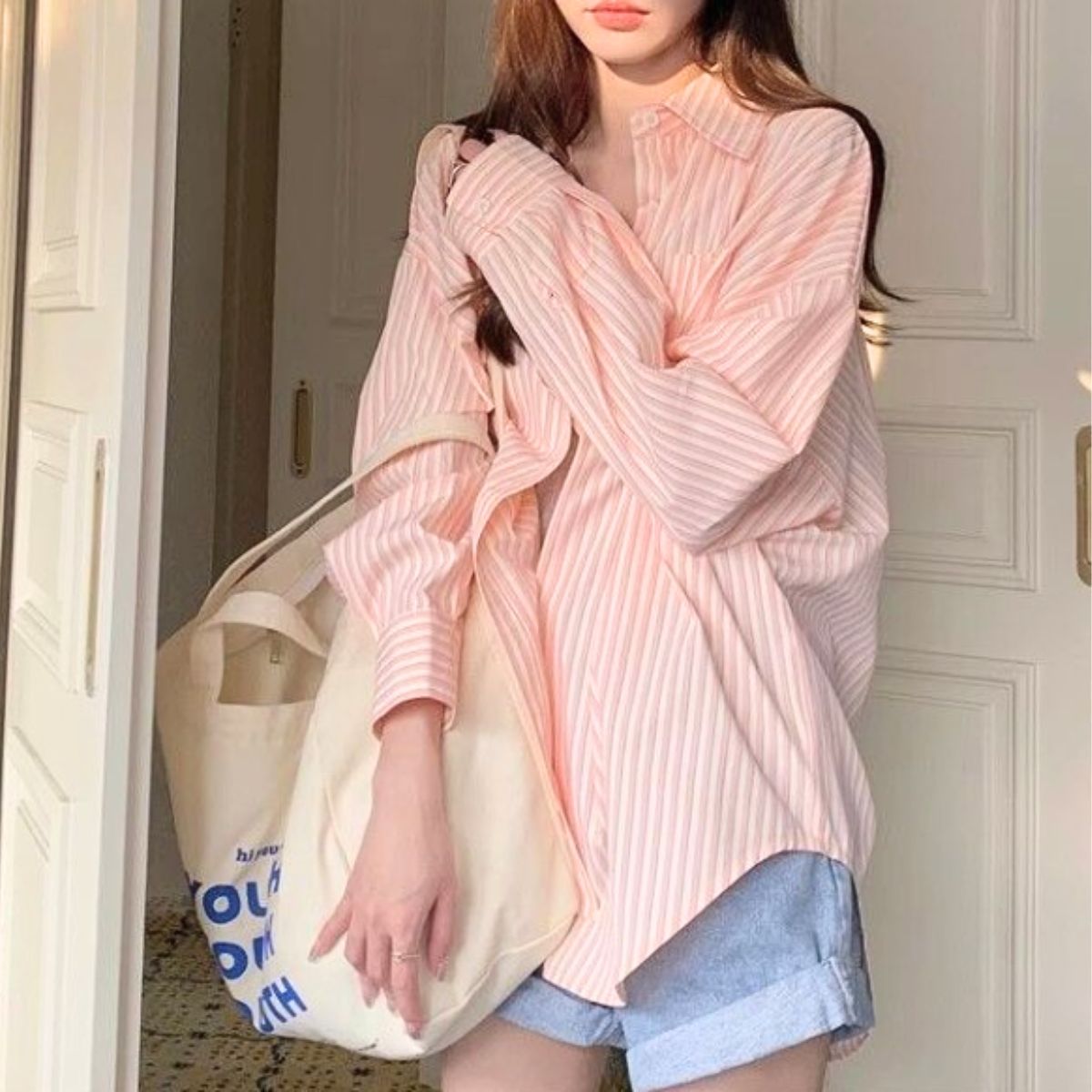 Shirts/ストライプオーバーサイズシャツ ST/No.22322