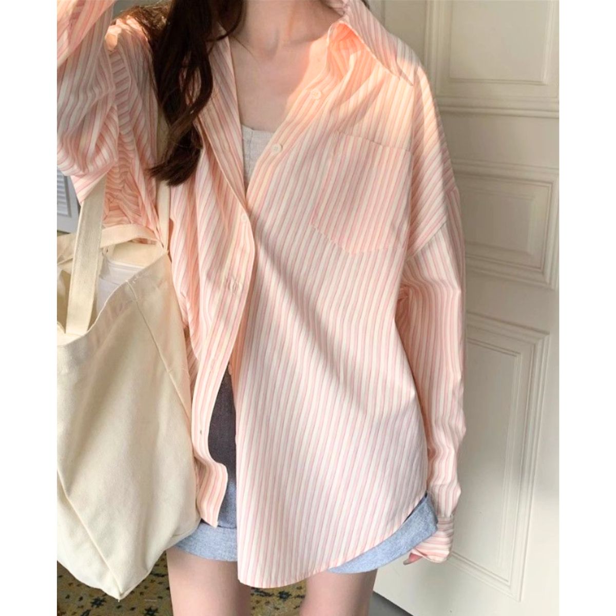 Shirts/ストライプオーバーサイズシャツ ST/No.22322