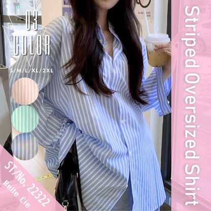 Shirts/ストライプオーバーサイズシャツ ST/No.22322