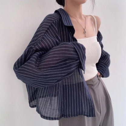 Shirts/ストライプシアーショートシャツ ST/No.22327