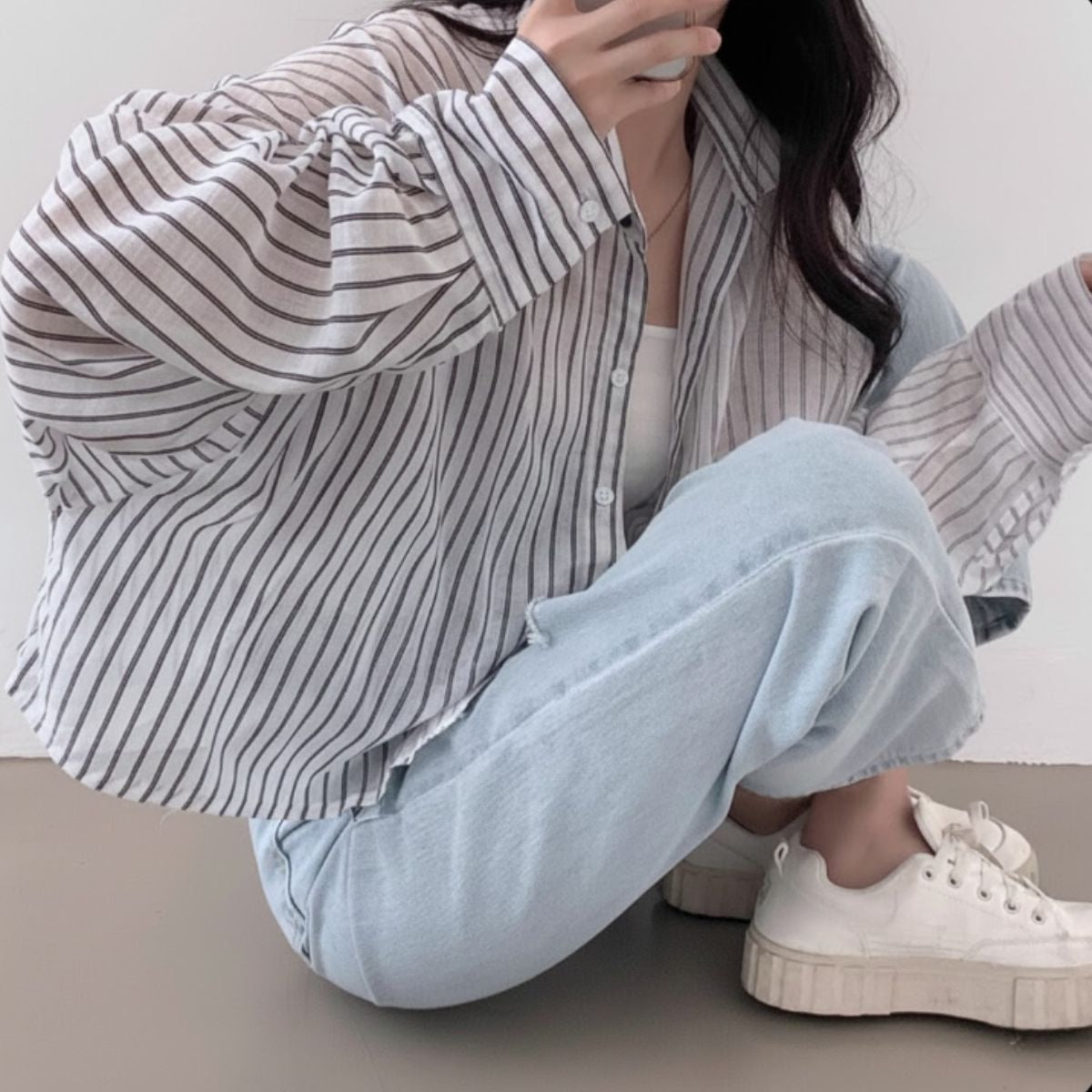 Shirts/ストライプシアーショートシャツ ST/No.22327