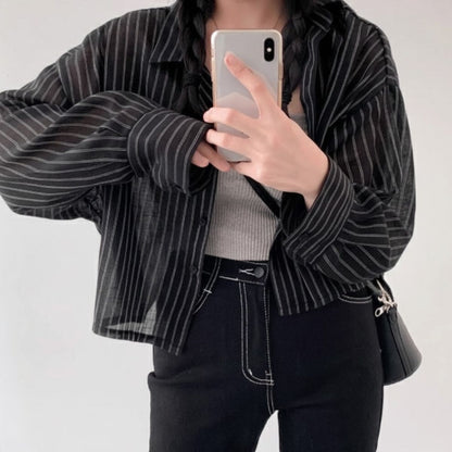 Shirts/ストライプシアーショートシャツ ST/No.22327