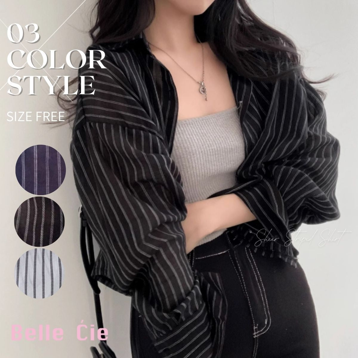 Shirts/ストライプシアーショートシャツ ST/No.22327