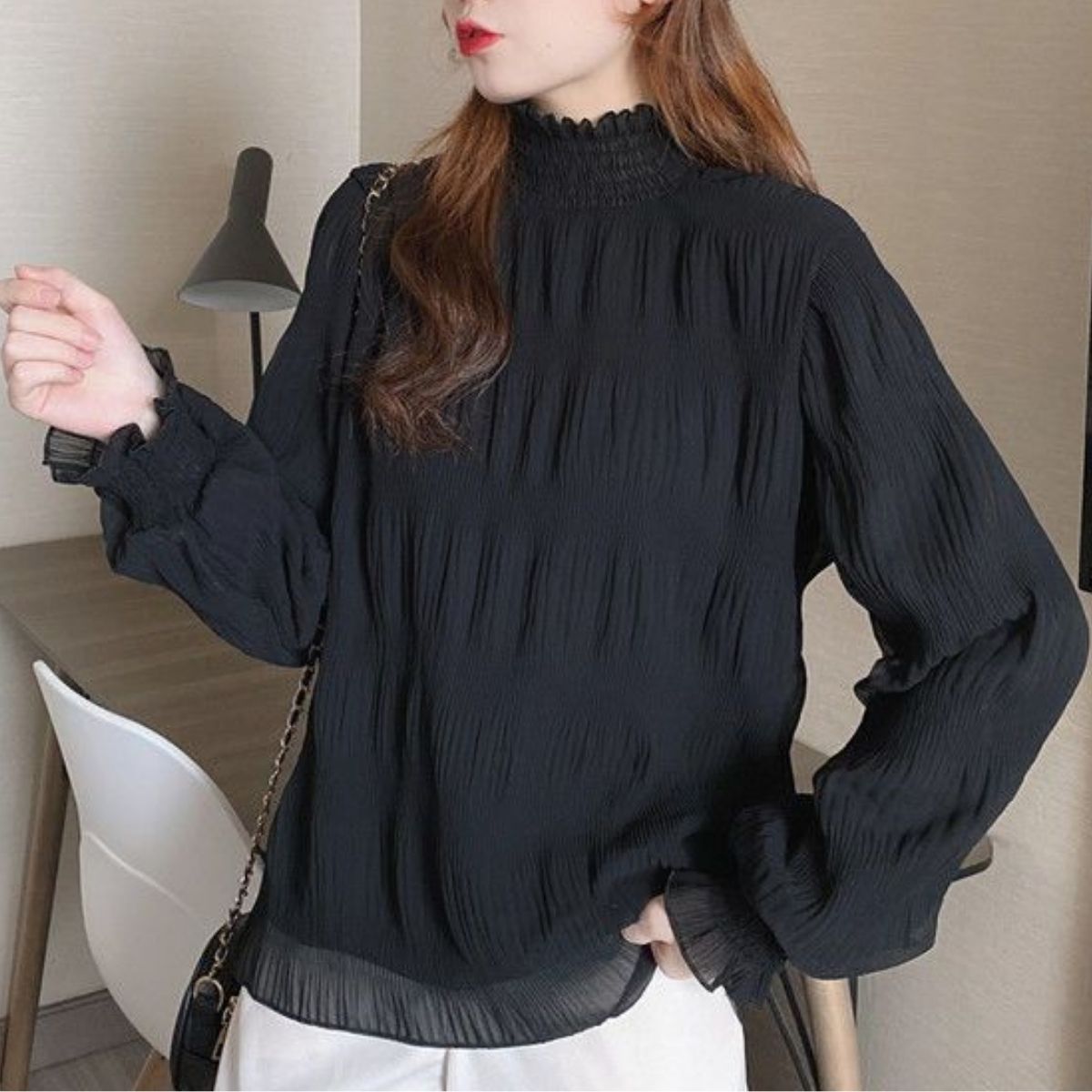 Tops/シャーリングシアーブラウス ST/No.22329