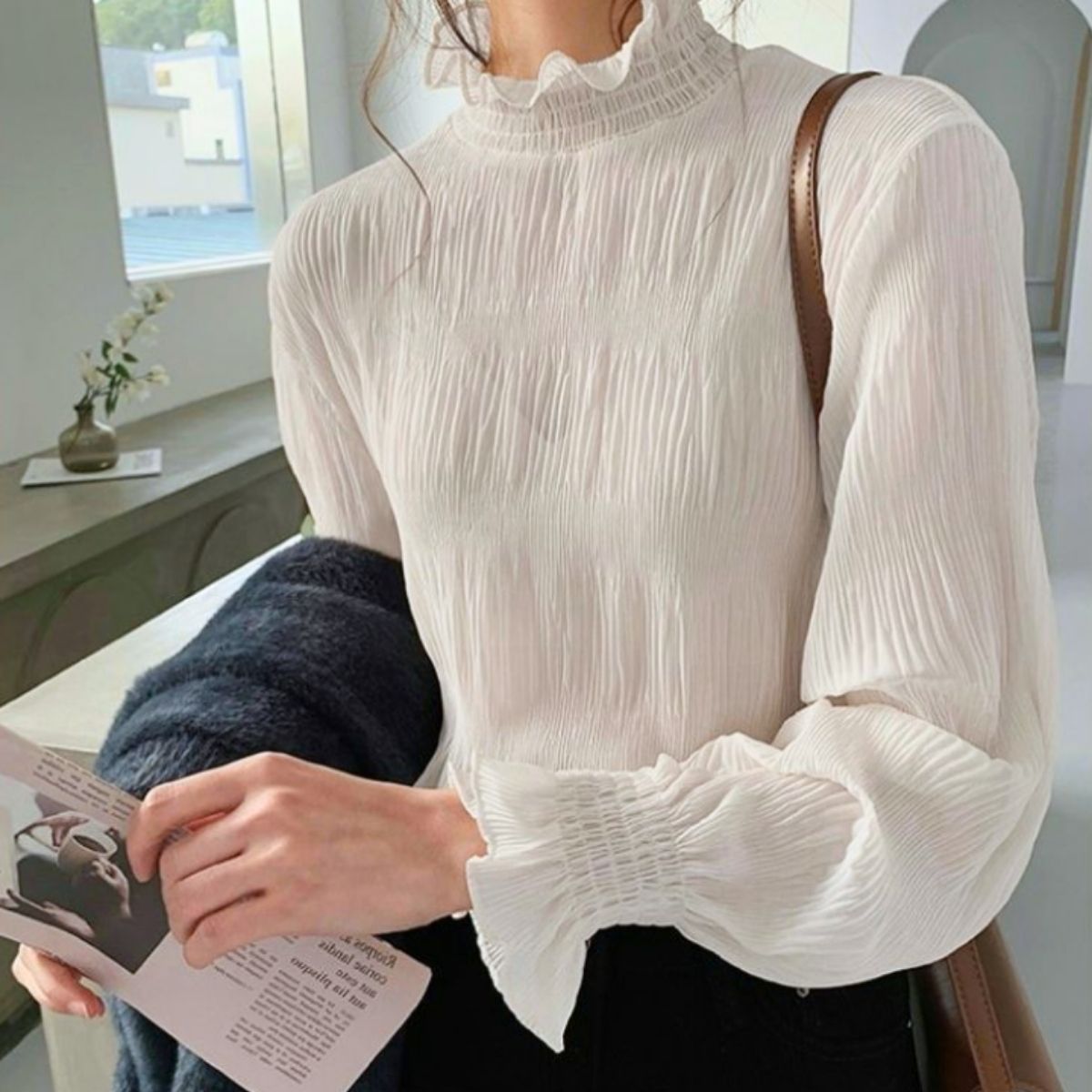 Tops/シャーリングシアーブラウス ST/No.22329