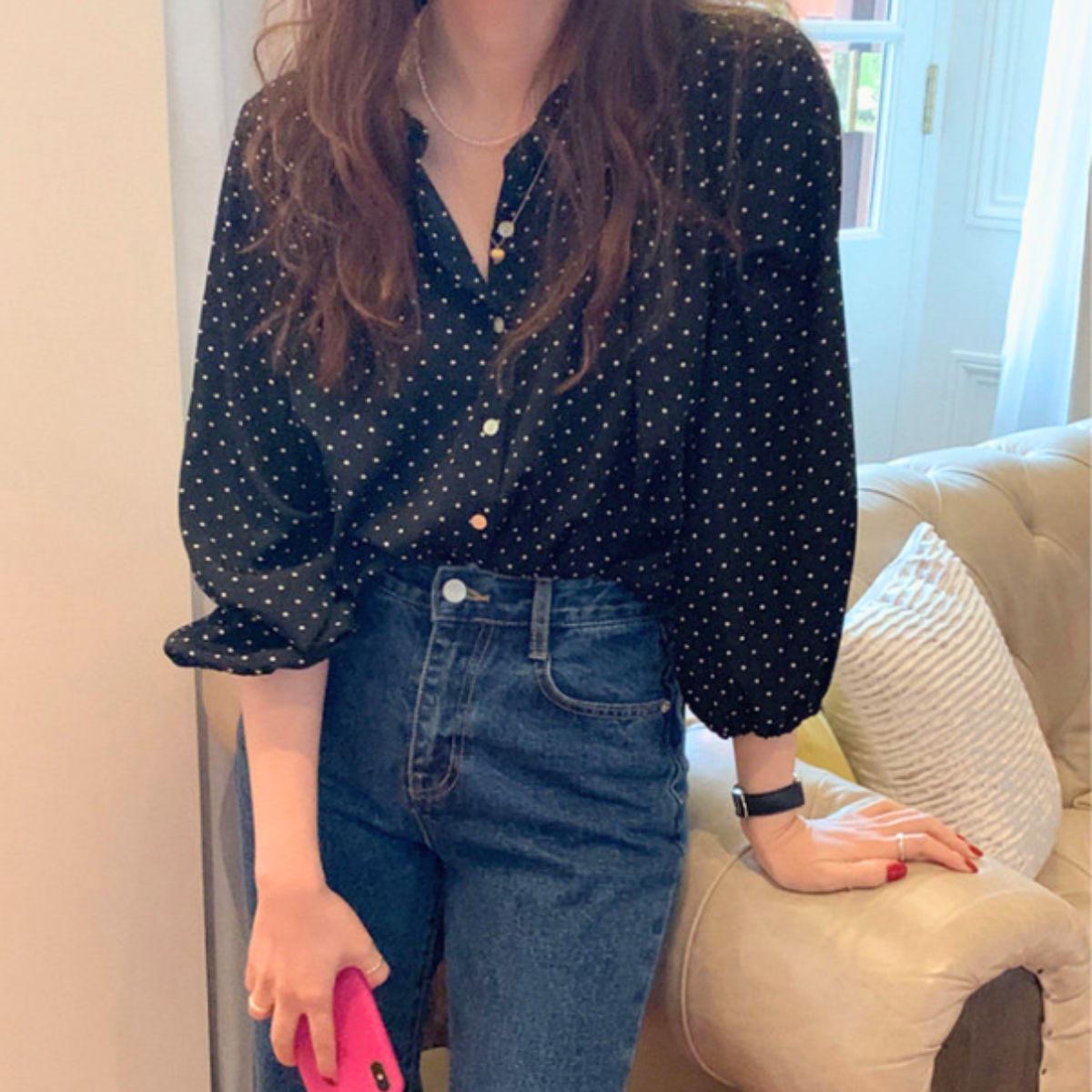 Blouse/ドットシアーブラウス ST/No.22333