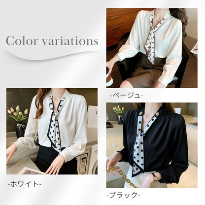 Shirts/ドットスカーフタイブラウス ST/No.22335