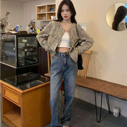 Outer/ノーカラーツイードジャケット ST/No.22337