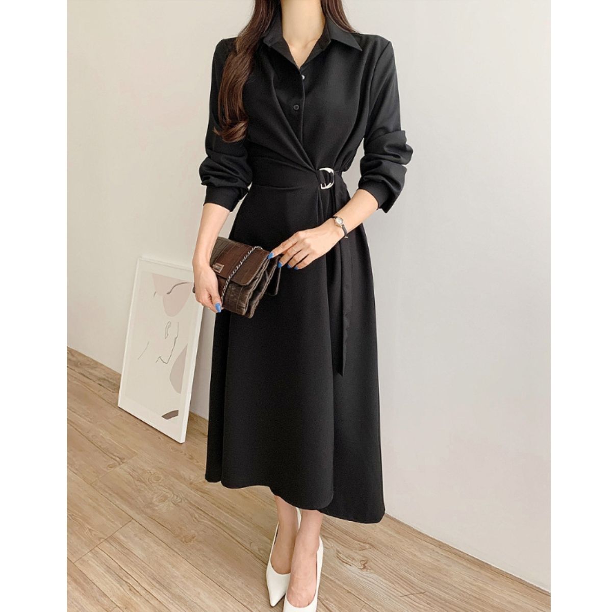 Dress/ウエストマークAラインワンピース ST/No.22339