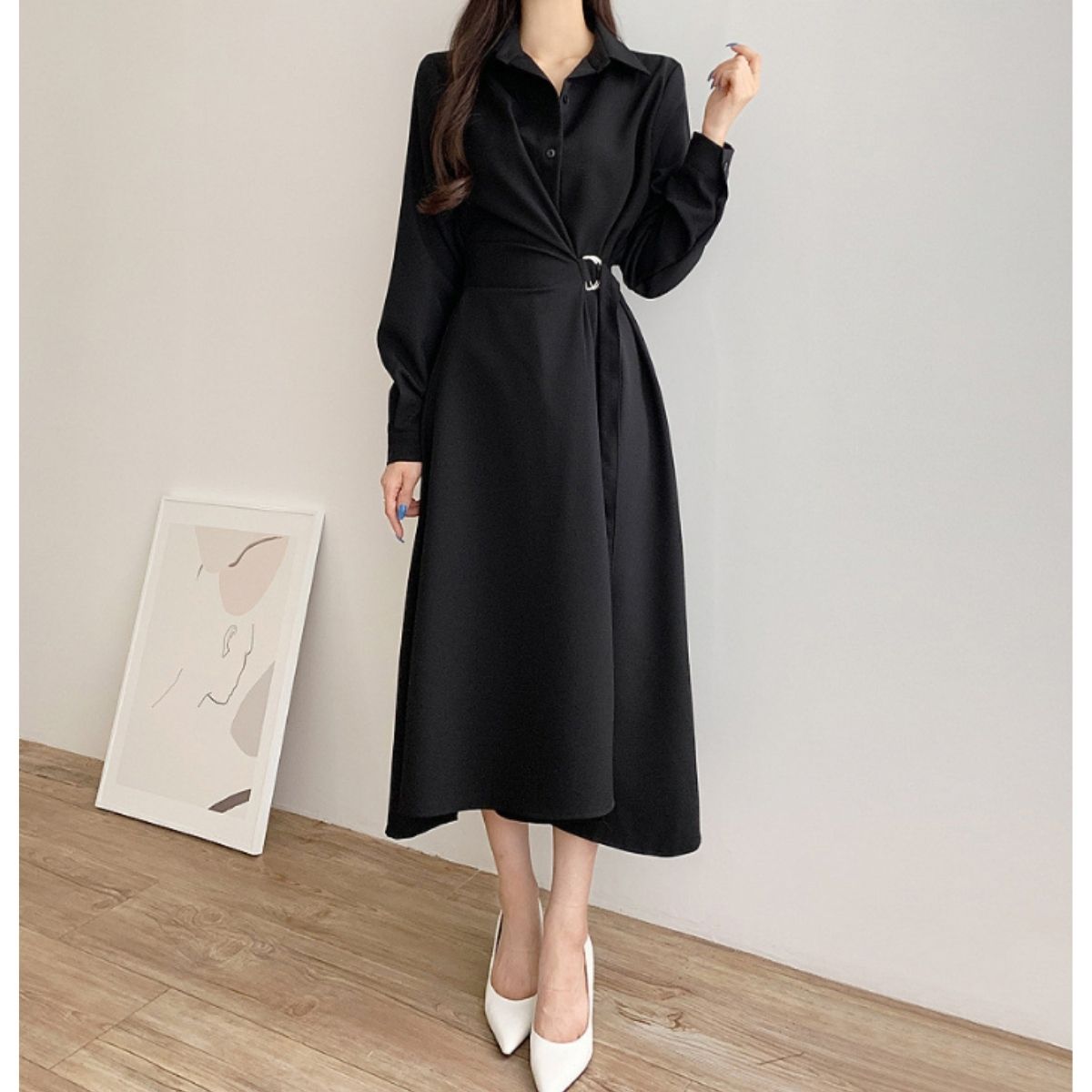 Dress/ウエストマークAラインワンピース ST/No.22339