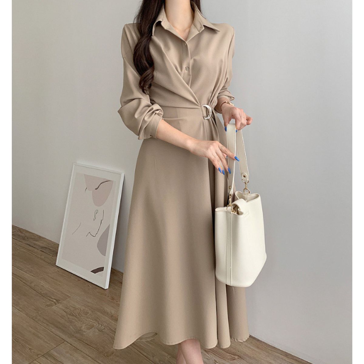 Dress/ウエストマークAラインワンピース ST/No.22339