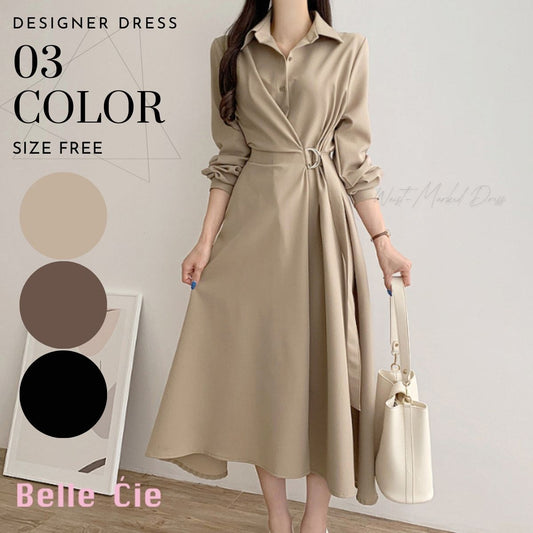 Dress/ウエストマークAラインワンピース ST/No.22339