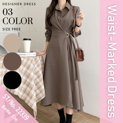 Dress/ウエストマークAラインワンピース ST/No.22339