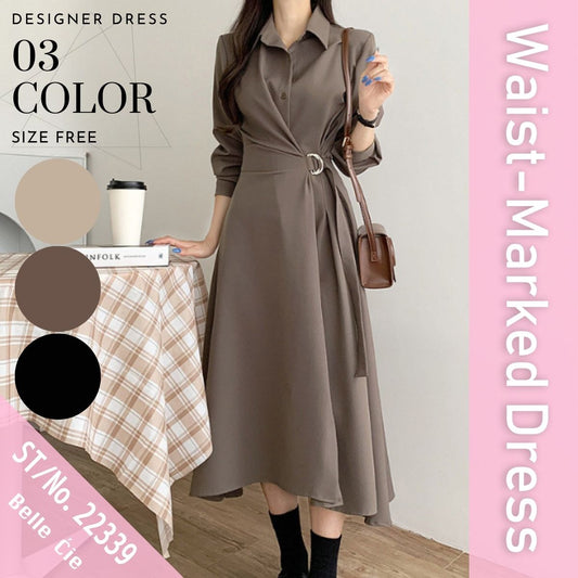 Dress/ウエストマークAラインワンピース ST/No.22339