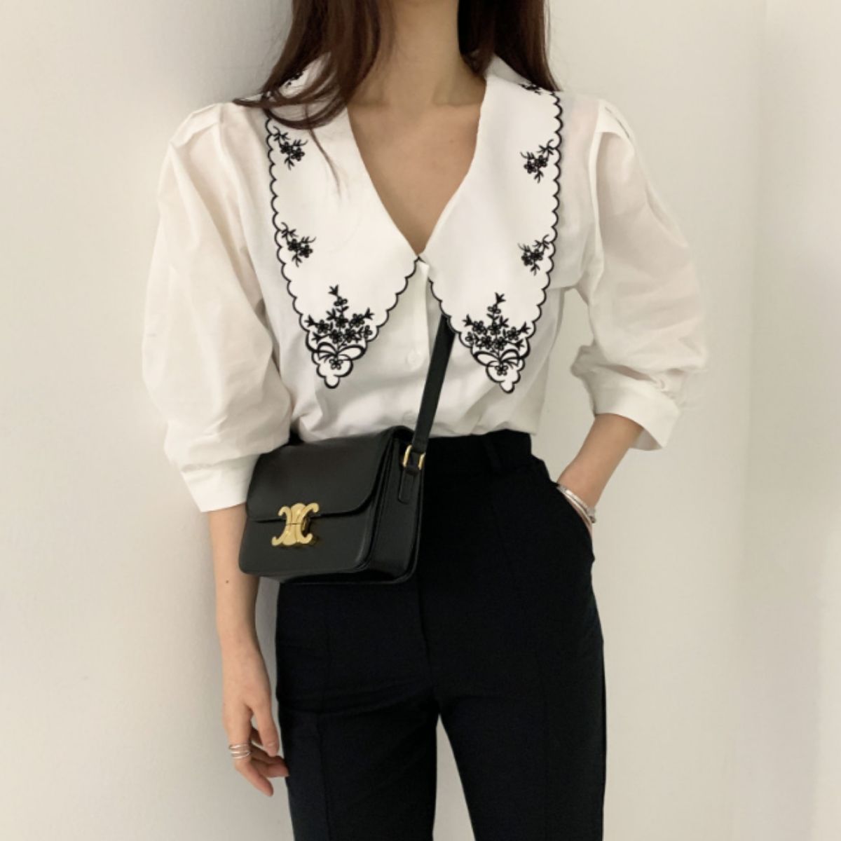 Shirts/刺繍入りビッグカラー ST/No.22340